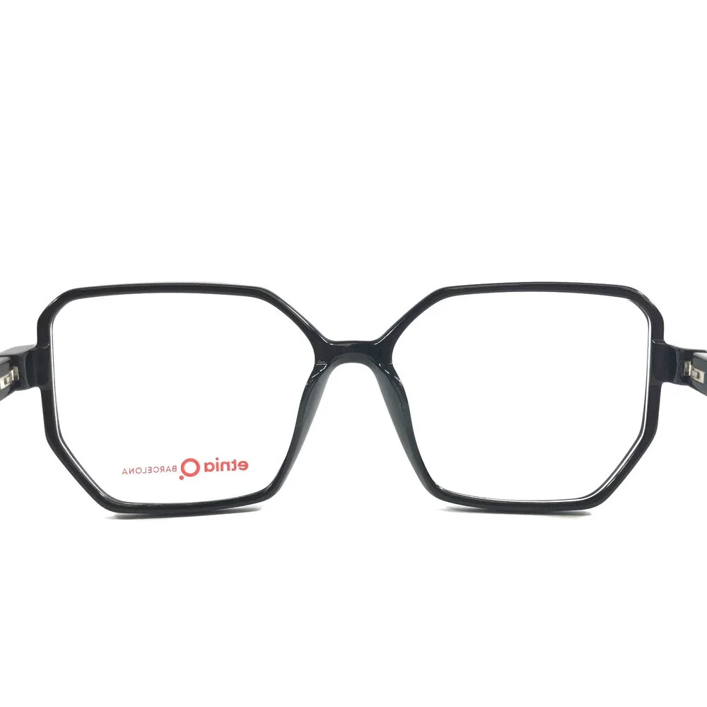 Etnia Barcelona Eyeglasses Frames DASOS BK Black Geometric Full Rim 56-15-138